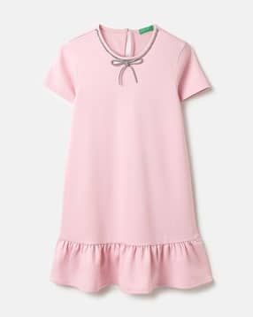 united colors of benetton Girls Round-Neck Tiered Dress-picture-36