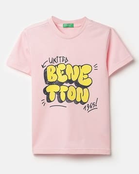 united colors of benetton Boys Brand Print Regular Fit Round-Neck T-Shirt-picture-20
