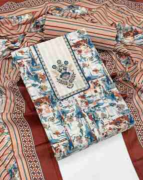 Women Abstract Unstitched Dress Material-image-12