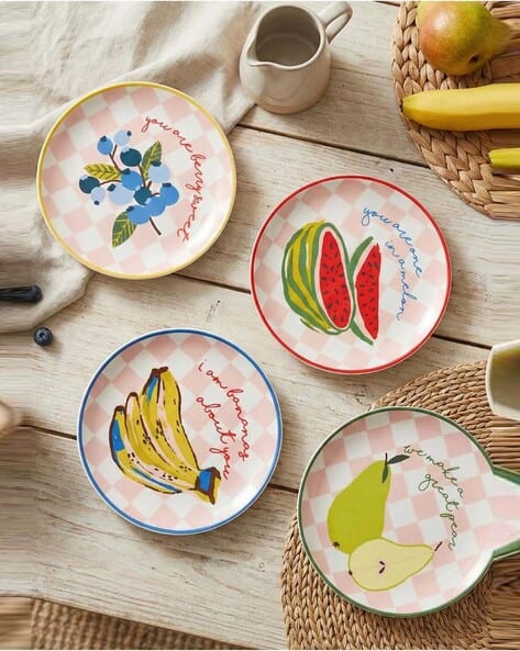 Set of 4 Chumbak Farmlife Snack Plates Gift Sets