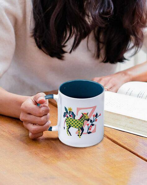CHUMBAK Zebra Graphic Print Ceramic Mug