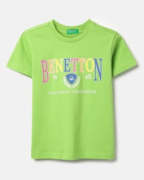 united colors of benetton Boys Brand Print Regular Fit Round-Neck T-Shirt-picture-41