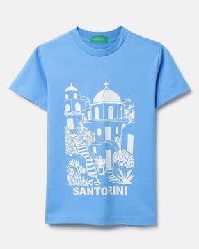 united colors of benetton Girls Graphic Print Regular Fit Round-Neck T-Shirt-picture-32