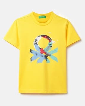 united colors of benetton Boys Logo Print Regular Fit Round-Neck T-Shirt-picture-35