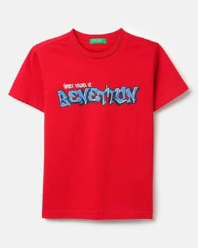 united colors of benetton Boys Brand Print Regular Fit Round-Neck T-Shirt-picture-14