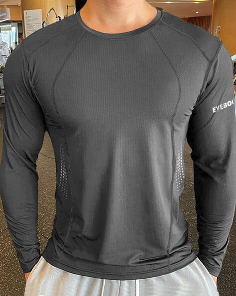 EYEBOGLER Men Athletic Fit Round-Neck T-Shirt
