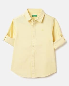 united colors of benetton Boys Regular Fit Cotton Shirt with Logo Embroidered-picture-23