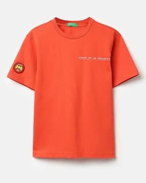 united colors of benetton Boys Graphic Print Relaxed Fit Round-Neck T-Shirt-picture-12
