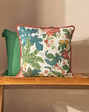 chumbak Tropical Print Square Cushion Cover 20"-picture-41
