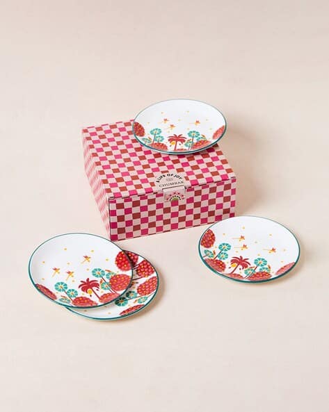 CHUMBAK Set of 4 Saanjh Snack Plates Gift Sets