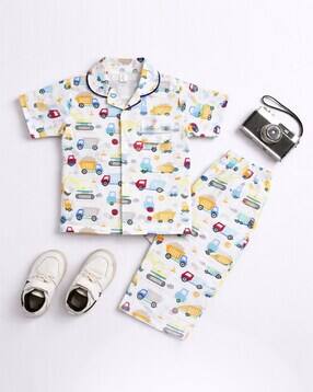 the magic wand Boys Printed Lounge Pants & Shirt Set-picture-49