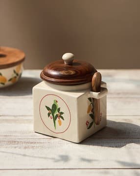 Printed Ceramic Storage Jar with Spoon