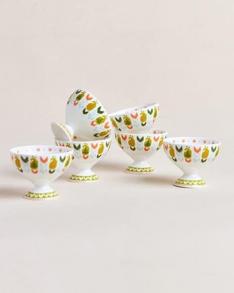 CHUMBAK Set of 6 Ikat Paisley Dessert Bowls Gift Set