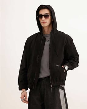 wrogn Men Oversized Fit Zip Front Jacket-picture-14