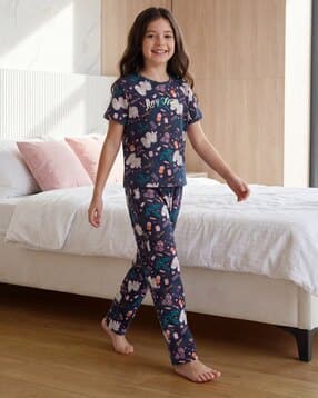 sweet dreams Girls Graphic Print T-Shirt & Pyjamas Set-picture-16