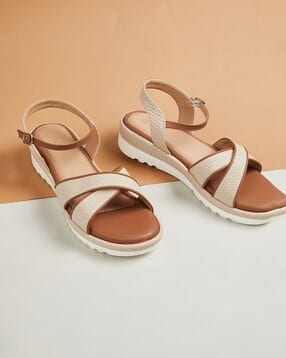 Women Patterned Cross Strap Wedges-image-45