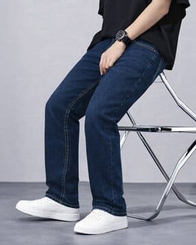 eyebogler Men Lightly-Washed Slim Jeans with Fly-Button Closure-picture-10