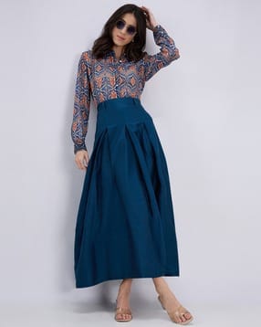 Flared Skirt with Insert Pockets-image-34
