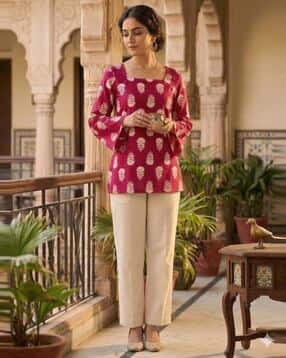 nyrika Women Relaxed Fit Block Printed Tunic-picture-37
