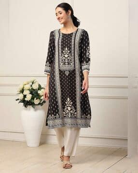 biba Women Printed Round-Neck Kurta-picture-15