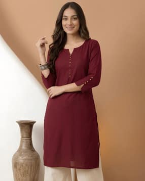 acai Women V-Neck Straight Kurti-picture-32