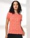 Heart Print Top LWT21, CORAL, L