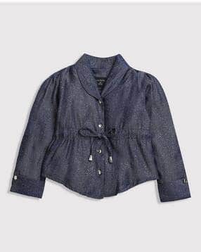 tiny girl Girls Micro Print Shirt Style Top-picture-37