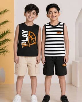 trampoline Boys Pack of 2 Typographic Print T-Shirt & Shorts-picture-24