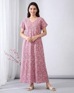 juliana dream Women Printed V-Neck Nighty-picture-10