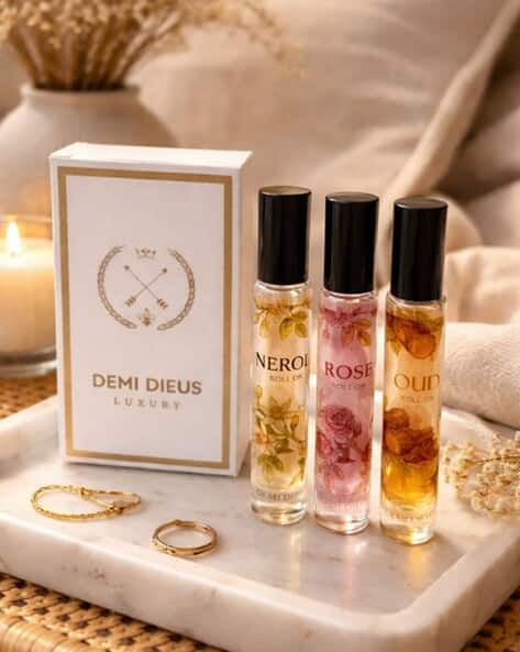 DEMI DIEUS Women Set of 3 Long-Lasting Roll-On Perfumes