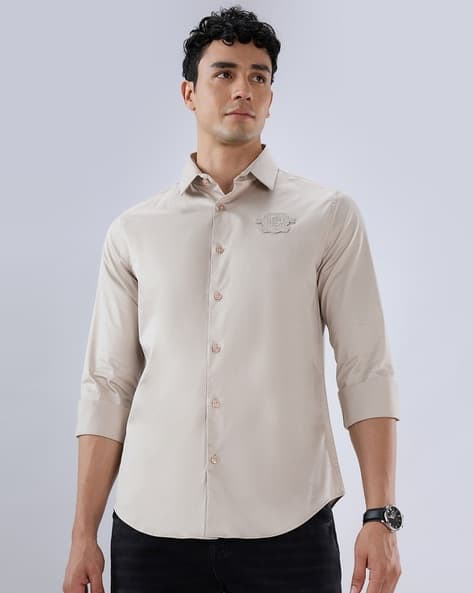 SUPERDRY Luxe Crest Regular Fit Stretch Satin Shirt