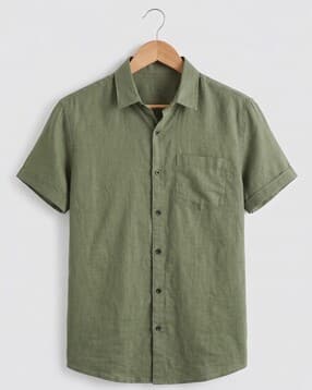 tigersnake Men Regular Fit Shirt with Curved Hem-picture-26