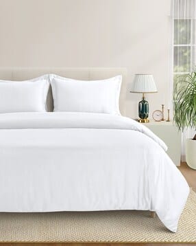 300 TC King-Sized Bedsheet with Pillow Covers & Duvet Cover-image-26
