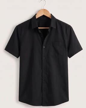 tigersnake Men Regular Fit Shirt with Curved Hem-picture-51