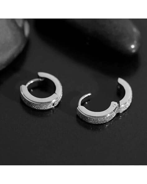 Salty Alpha Men Sliver-Plated Hoops Earring