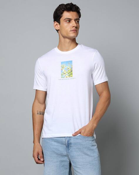 UNITED COLORS OF BENETTON Men Tangy Garden Graphic Print Relaxed Fit Crew-Neck T-Shirt