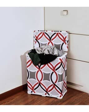 premsons Fabric Laundry Basket with Lattice Print -picture-32