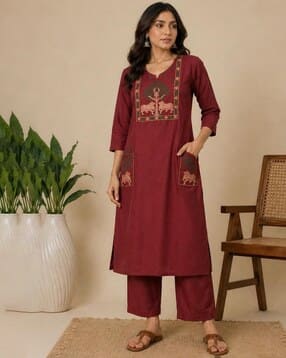 nyrika Women Printed 2-Piece Straight Kurta Set-picture-11