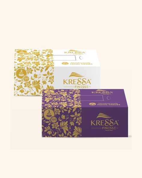 Kressa Pack of 2 Health Care 3 Ply Face Tissue