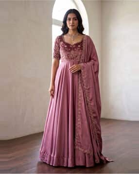 nyrika Women Embroidered Sweetheart-Neck Gown Dress-picture-50