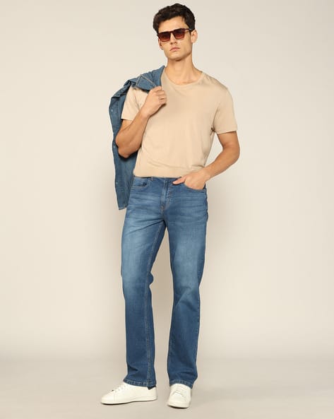 Men Albert Mid-Wash Straight Jeans deal from ajio Men Albert Mid-Wash Straight Jeans deal from ajio