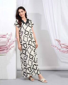juliana dream Women Printed V-Neck Nighty-picture-21