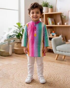 new gen Boys Striped Kurta & Pyjamas Set-picture-31