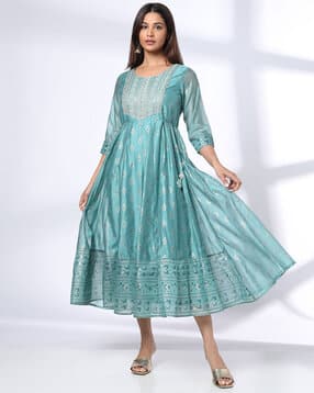 avaasa set Women Fit & Flare Jamdani Dress-picture-43