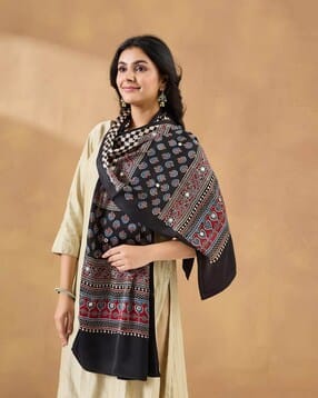 fabindia Women Ajrakh Print Stole-picture-10
