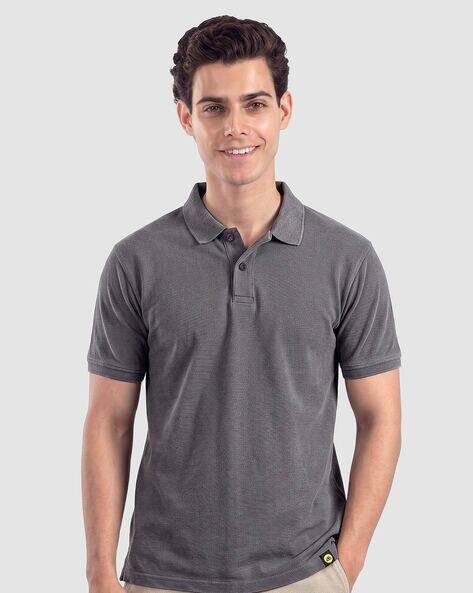 BEYOUNG Men Washed Regular Fit Polo T-Shirt