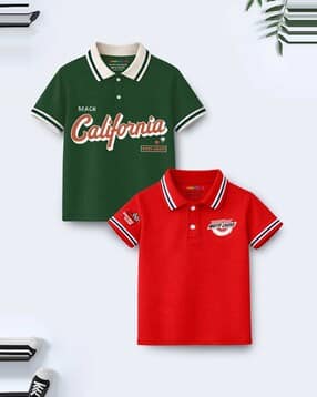 trampoline Boys Printed Pack of 2 Polo T-Shirt-picture-24