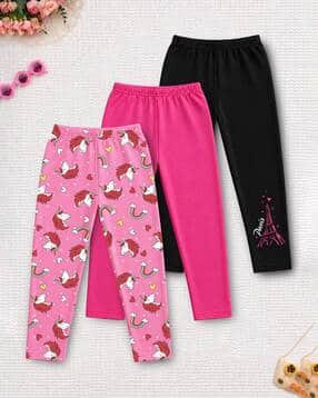 trampoline Girls Pack Of 3 Graphic Leggings-picture-36