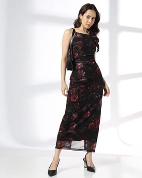 rio Women Floral Print Strappy Bodycon Mesh Dress-picture-13