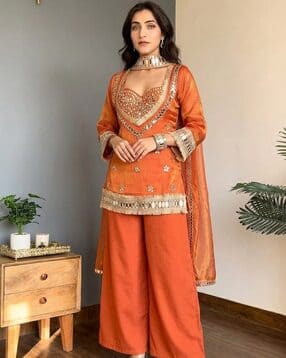 Embroidery Straight Kurta Set-image-34
